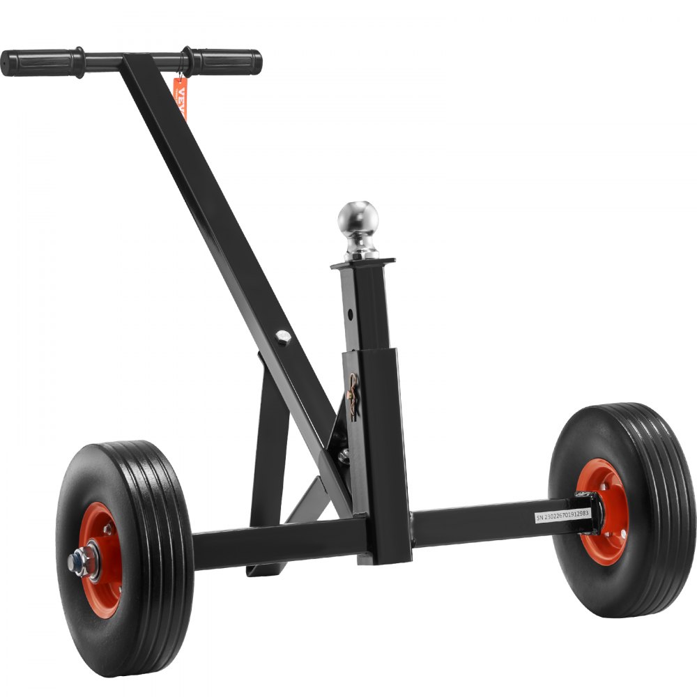 VEVOR Carrello per Rimorchio Manuale Capacità Carico Max. 272 kg Ruote in Gomma Diametro 25,4cm per Rimorchio di Barche Veicolo, Carrello Rimorchio in Acciaio al Carbonio Altezza Regolabile 41 - 61cm