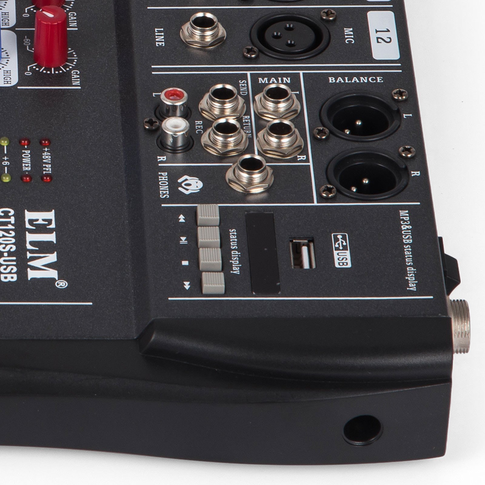 12 Channels Mic/line Audio Mixer Mixing Console Ultra Compact Led Display Gain