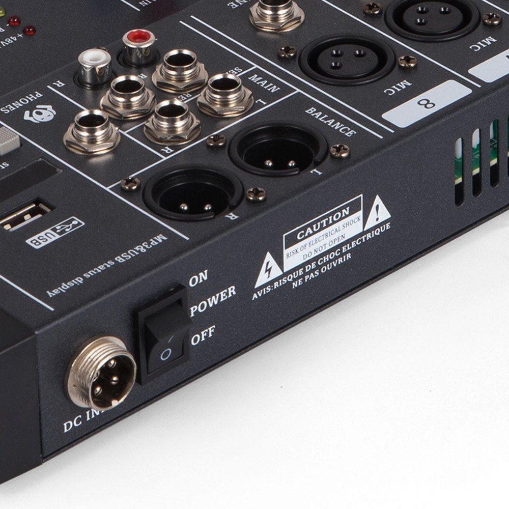 8-canale Mic Line Audio Sound Mixer Ultra Compact Optimized Webcast Good