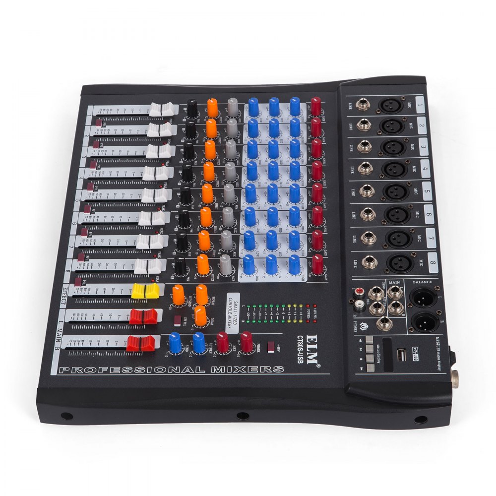 8-canale Mic Line Audio Sound Mixer Ultra Compact Optimized Webcast Good