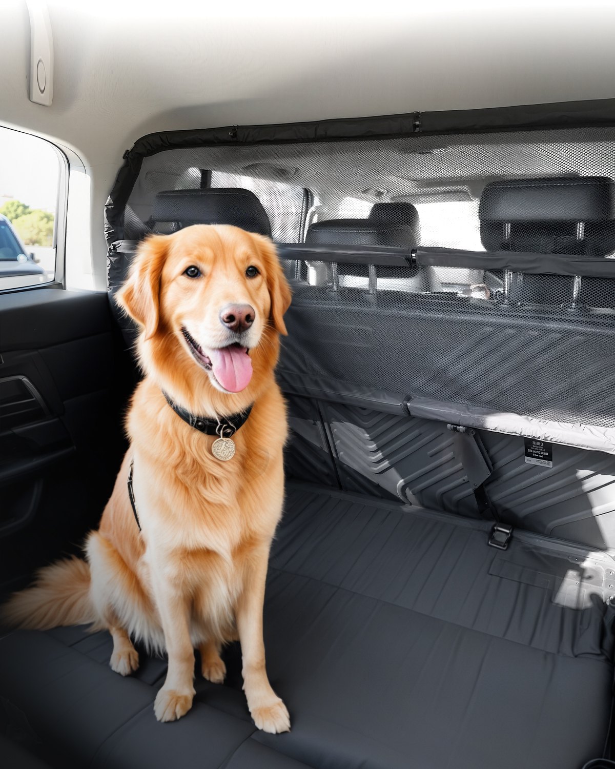 VEVOR Barriera per Auto per Cani Universale da 1170 mm Divisorio per Auto per Spazio di Carico, Barriera per Animali Domestici per Veicoli con Rete Trasparente, per Piccoli SUV, Camion e Veicoli, Nero
