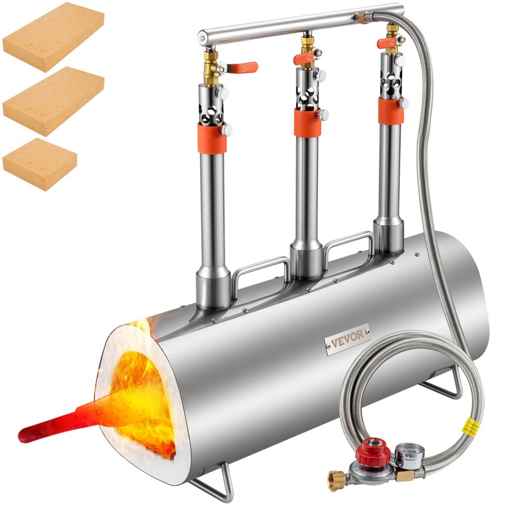 VEVOR Bruciatori Gas Forgia a Gas Propano per Fabbro Bruciatore Triplo Temperatura Max 1426°C