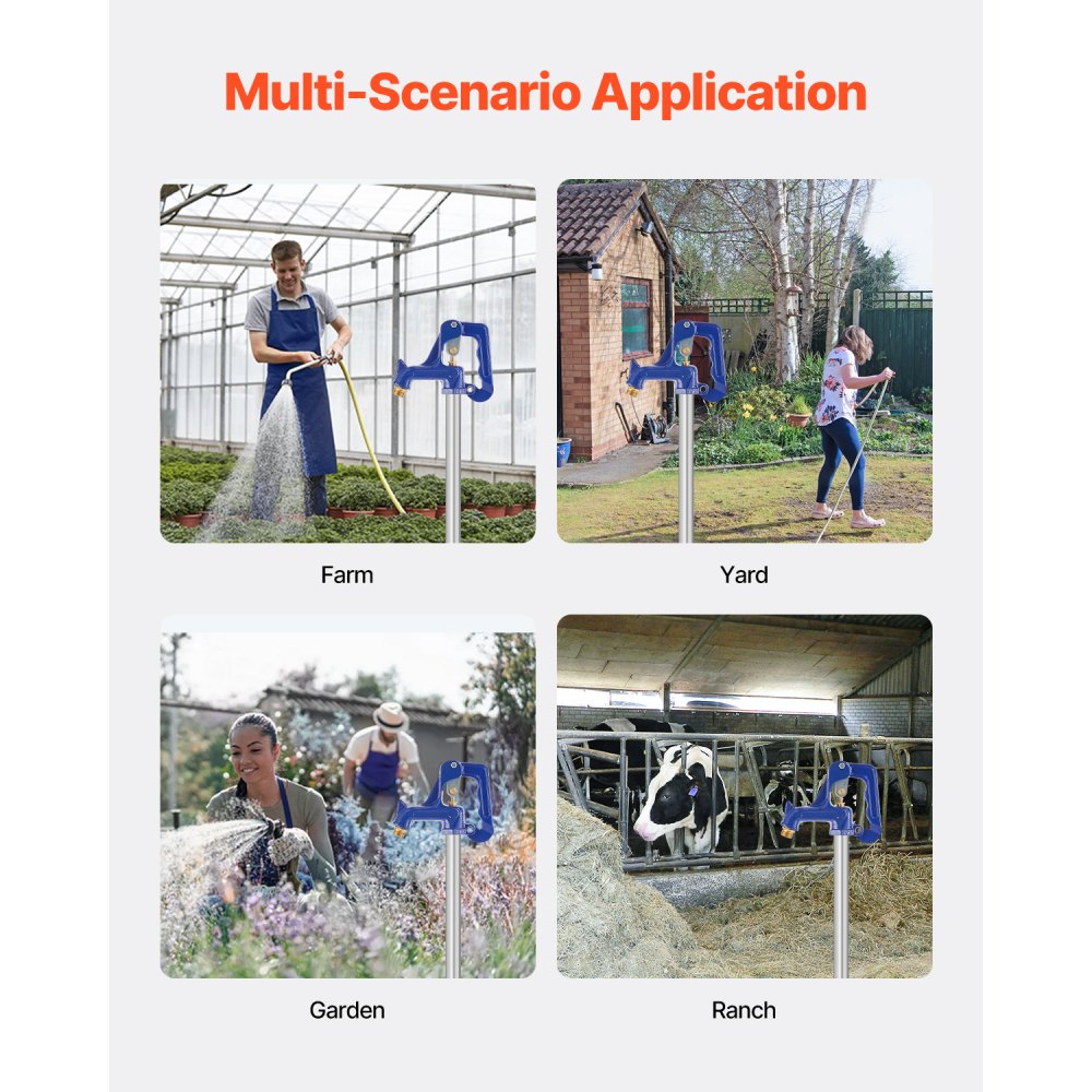 VEVOR Rubinetto Esterno Antigelo, Idrante da Giardino Antigelo, Gruppo Completo di Testa, con Filettatura per Tubo Zincato G 2,54 cm e Collegamento Tubo G 19 mm per Irrigazione Tubo non Incluso