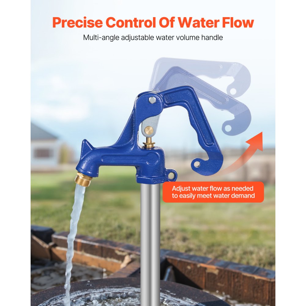 VEVOR outdoor tap, frost-proof yard hydrant, complete head assembly, with G 1 inch pipe thread & G 3/4 inch hose connection for yard/garden irrigation (pipe not included)