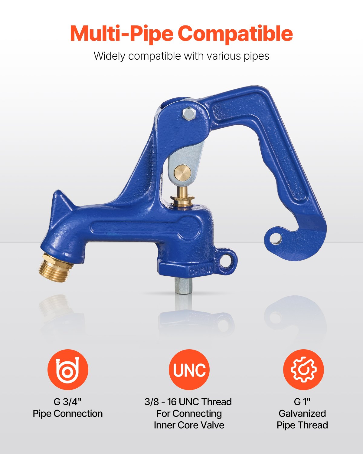 VEVOR outdoor tap, frost-proof yard hydrant, complete head assembly, with G 1 inch pipe thread & G 3/4 inch hose connection for yard/garden irrigation (pipe not included)