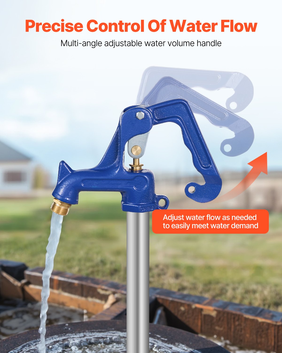 VEVOR outdoor tap, frost-proof yard hydrant, complete head assembly, with G 1 inch pipe thread & G 3/4 inch hose connection for yard/garden irrigation (pipe not included)
