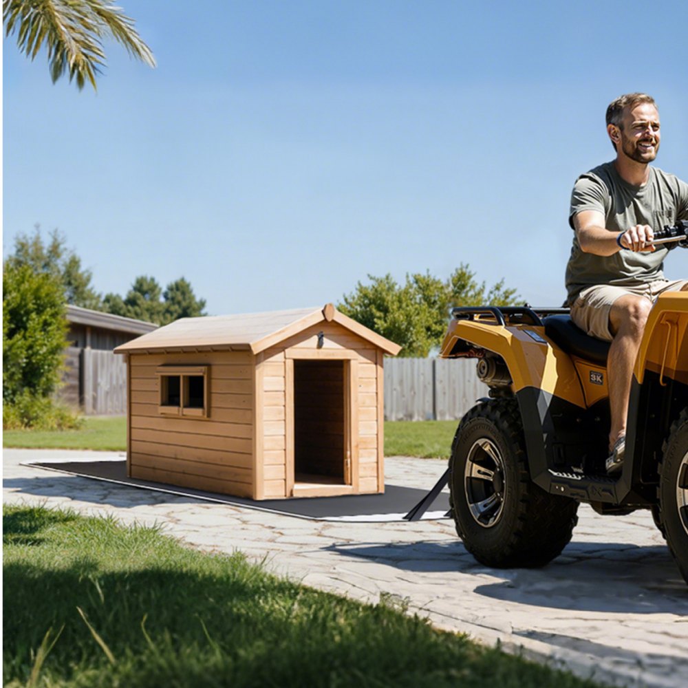 VEVOR Slitta per Trascinamento per Caccia, 2800 x 1015 mm Slitta per Trasporto per Cervi, Carico 725,75 kg con Corde e Cavo di Trazione, Trasporto di Legna da Ardere e Pesca sul Ghiaccio, per ATV UTV