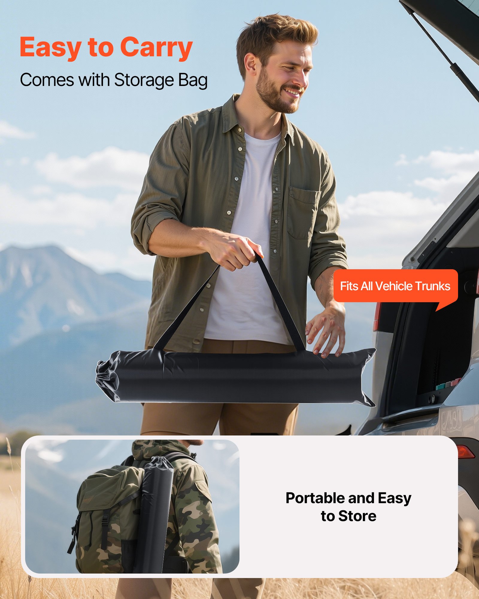 VEVOR Slitta per Trascinamento per Caccia 1850 x 580 mm Slitta per Trasporto per Cervi da 249,97 kg con Corde e Maniglia, Trasporto di Selvaggina Ispessito per Legna da Ardere e Pesca sul Ghiaccio