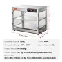 VEVOR Scaldavivande Commerciale a 2 Livelli 800 W con Luce per Migliorare l'Esposizione degli Alimenti, Controllo Temperatura 30 ℃ ~ 85 ℃, Capacità 58 Litri per Hamburger, Pizza, Pane, Pollo Fritto