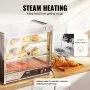 VEVOR Espositore Scaldavivande Commerciale 2 Ripiani 850 W con Vetro Temperato e Riscaldamento a Vapore, Controllo Temperatura da 30℃ a 85℃, Capacità 111 L per Hamburger, Pizza, Pane, Pollo fritto