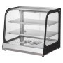 VEVOR Espositore Scaldavivande Commerciale 2 Ripiani 850 W con Vetro Temperato e Riscaldamento a Vapore, Controllo Temperatura da 30℃ a 85℃, Capacità 111 L per Hamburger, Pizza, Pane, Pollo fritto