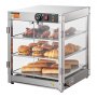 VEVOR Scaldavivande Commerciale a 3 Livelli, Scaldavivande da 800 W con Luce per Migliorare l'esposizione degli Alimenti, Controllo della Temperatura da 30 ℃ ~ 85 ℃, Grande capacità di 90 Litri per Hamburger, Pizza, Pane, Pollo Fritto