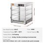 VEVOR Scaldavivande Commerciale a 3 Livelli, Scaldavivande da 800 W con Luce per Migliorare l'esposizione degli Alimenti, Controllo della Temperatura da 30 ℃ ~ 85 ℃, Grande capacità di 90 Litri per Hamburger, Pizza, Pane, Pollo Fritto