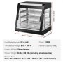 VEVOR Espositore Scaldavivande Commerciale 3 Ripiani 1200 W con Luce, Ripiano Regolabile, Display della Temperatura, Riscaldamento a Vapore da 30 ℃ a 85 ℃, 111 L per Hamburger Pizza Pane Pollo Fritto