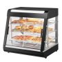 VEVOR Espositore Scaldavivande Commerciale 3 Ripiani 1200 W con Luce, Ripiano Regolabile, Display della Temperatura, Riscaldamento a Vapore da 30 ℃ a 85 ℃, 111 L per Hamburger Pizza Pane Pollo Fritto