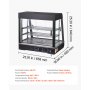 VEVOR Vetrina Calda per Alimenti Cibo a 3 Livelli, Espositore Scaldavivande da 1200 W con Luce LED, Vano Portaoggetti Superiore e Ripiani Regolabili, per Hamburger, Pizza, Pane, Pollo Fritto