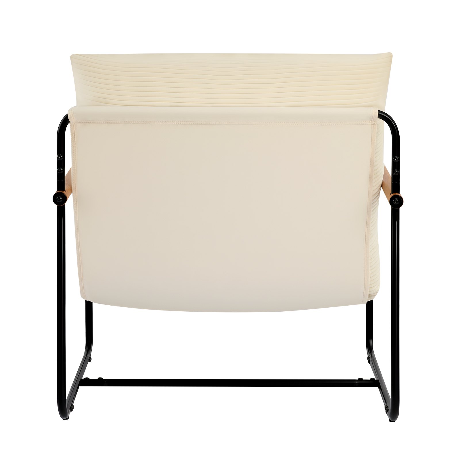 VEVOR Poltrona da Soggiorno Lounge, Sedia Imbottita con Schiuma, Struttura in Metallo e Cuscino Rimovibile, Sedia Rilassante per Soggiorno, Camera da Letto, Sala Lettura, Ufficio, Beige