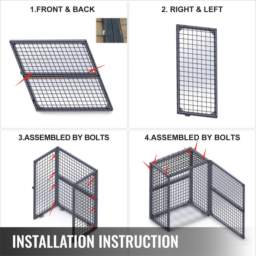 Vevor Carro Armato Di Gas 2 X19kg Gabbia Del Gas Dei Cilindri Di Verticali