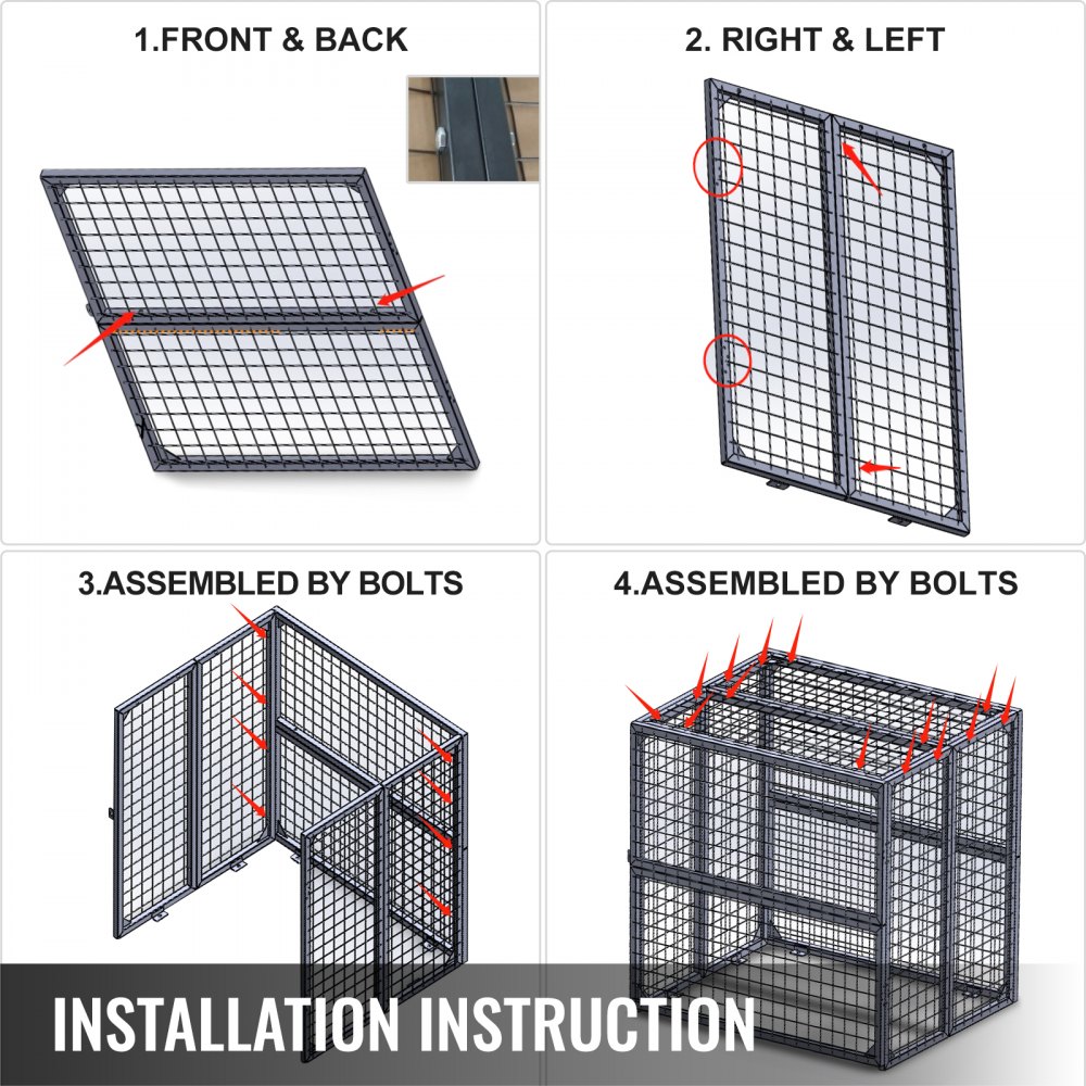 Vevor Carro Armato Di Gas 6 X19kg Gabbia Del Gas Dei Cilindri Di Verticali