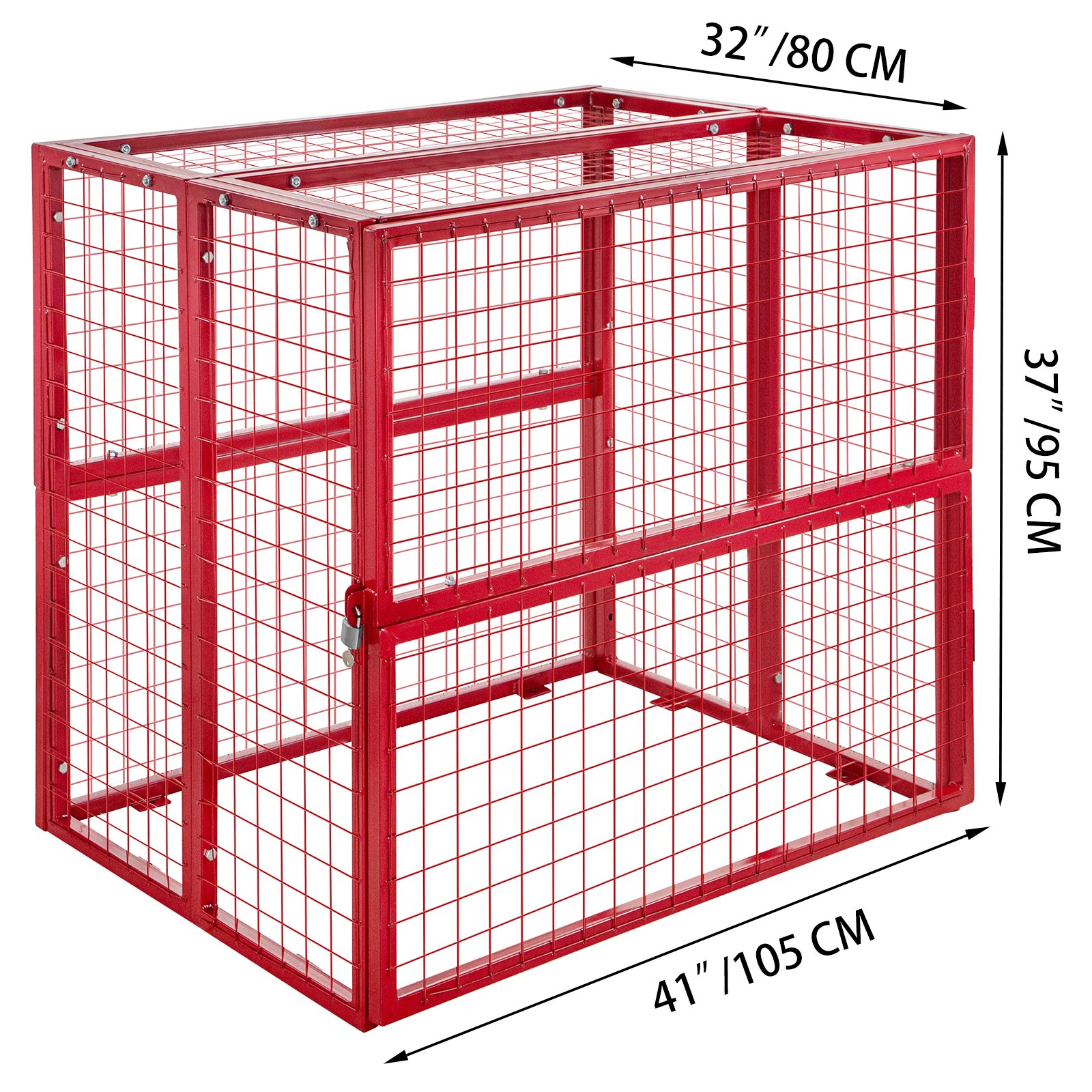 Vevor Gabbia Di Stoccaggio Verticale 6 X19kg Gabbie Del Gas Dei Cilindri Rossa