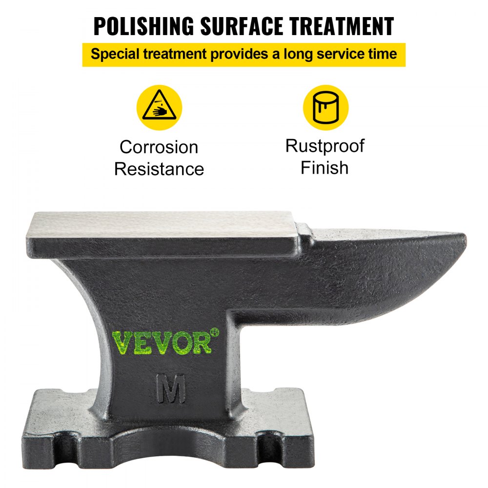 VEVOR Incudine in ghisa, 25 Lbs (11 kg) con piano di lavoro da 17,2 x 8,9 cm e base stabile, fabbro ad incudine rotonda ad alta durezza, per piegare, modellare, torcere