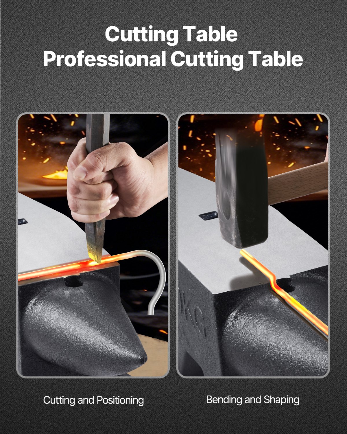 VEVOR Incudine da Fabbro in Acciaio con Corno Rotondo da 88 LBS, Incudine in Acciaio con 2 Fori da 40 KG per Lavori in Metallo, Incudine Fabbro per Rivettare, Appiattire, Forgiare e Formare Metallo