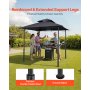 VEVOR Gazebo per Barbecue 243 x 150 cm, Tettoia per Barbecue da Esterno Rinforzato con Tetto a 2 Livelli, Copertura da Giardino in Acciaio Verniciato a Polvere, per Grigliate, Feste, Picnic, Giardino