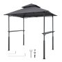 VEVOR Gazebo per Barbecue 243 x 150 cm, Tettoia per Barbecue da Esterno Rinforzato con Tetto a 2 Livelli, Copertura da Giardino in Acciaio Verniciato a Polvere, per Grigliate, Feste, Picnic, Giardino