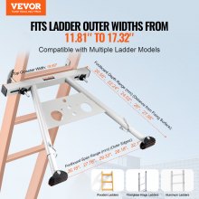 VEVOR Stabilizzatore per Scale Piedini Regolabili Portata 150 kg Argento Opaco