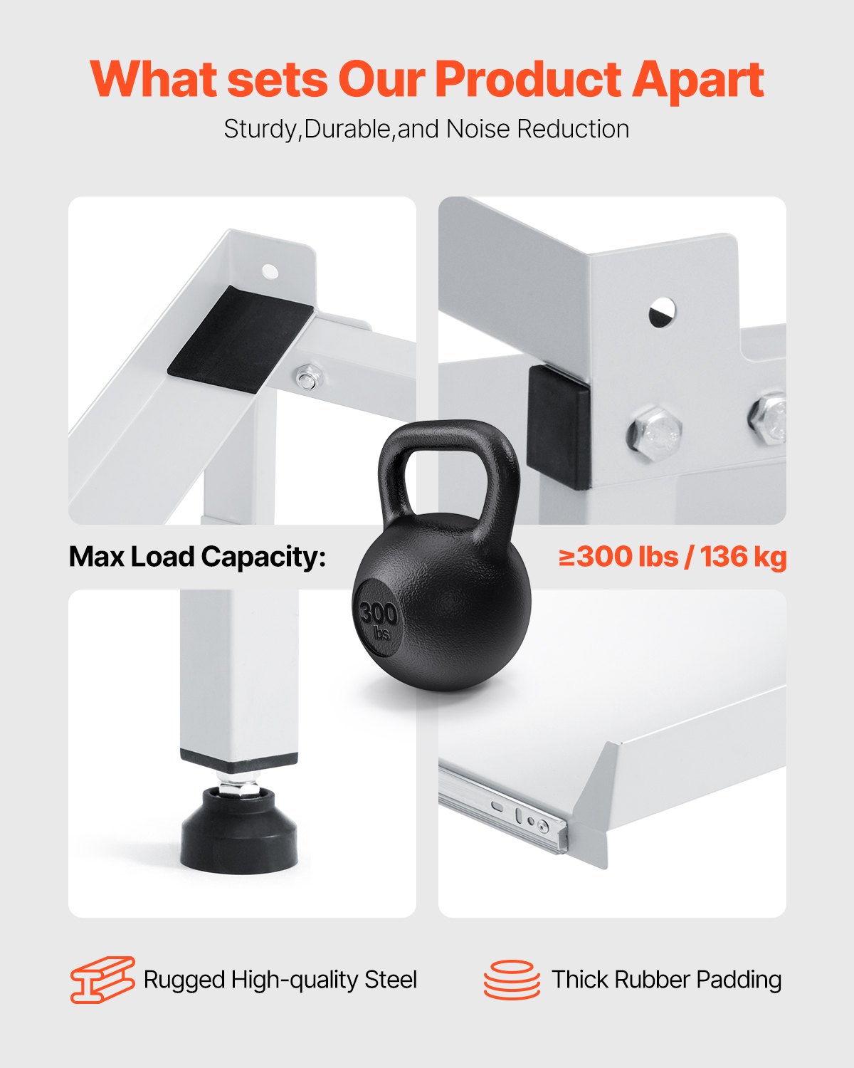 VEVOR Supporto Base per Lavatrice Piedistallo per Lavatrice Asciugatrice 640 x 635 x 615 mm Capacità Carico max. 136 kg, Base del Piedistallo per Lavatrice Asciugatrice con Vassoio per Sollevamento