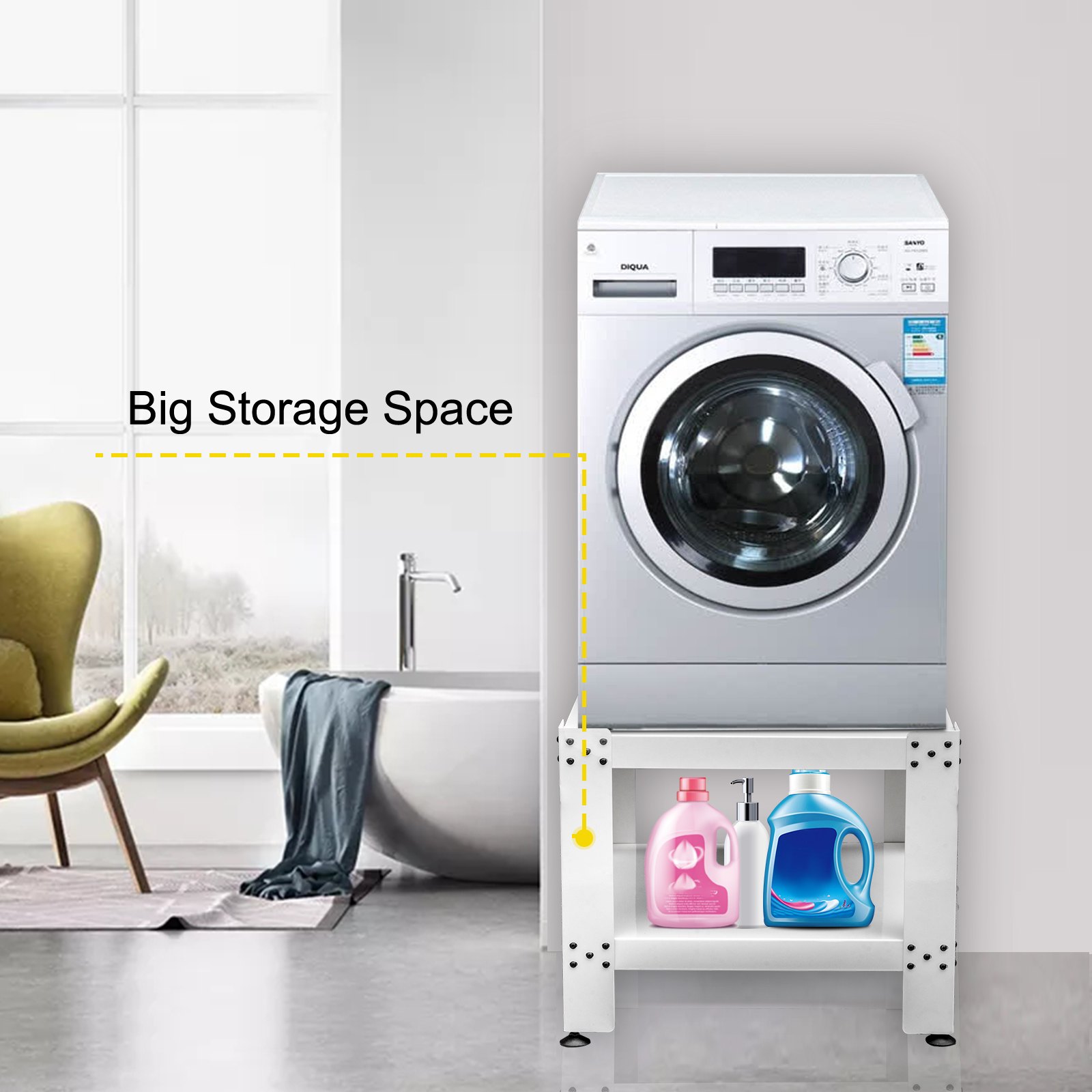 Vevor Stand Piedistallo Di Macchina Lavaggio Asciugatrice In Ferro Altezza 50 Cm