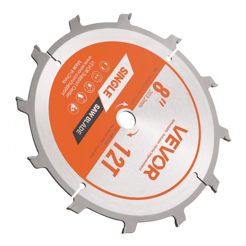 VEVOR Set di Lame per Scanalature Ø 203,2 mm, Lama per Troncatrice Circolare per Scanalature, 12 Denti in Lega Affilati, con Prese d'Aria Riscaldanti Antirumore, per Taglio di Compensato Legno Duro