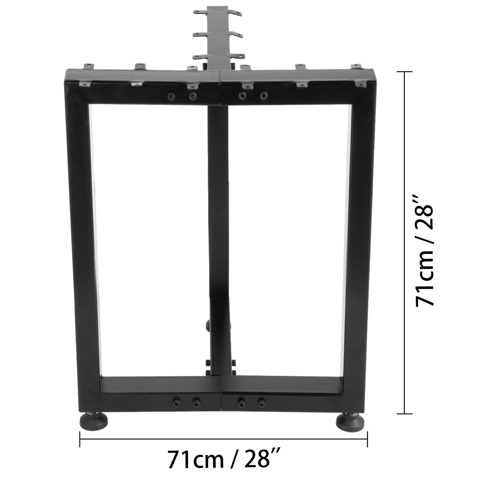 2pz Gambe Da Tavolo Supporto Per Tavolo Altezza 71x71 Cm Figura Figura-t In Nero