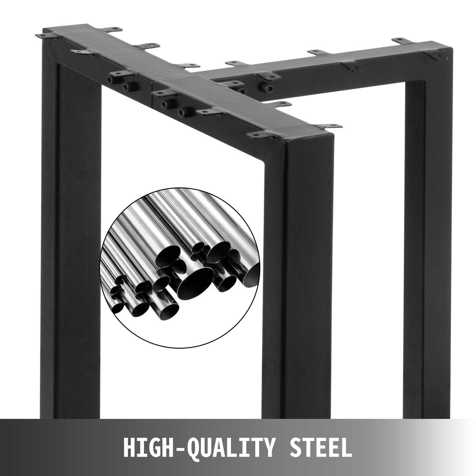 2pz Gambe Da Tavolo Supporto Per Tavolo Altezza 71x71 Cm Figura Figura-t In Nero