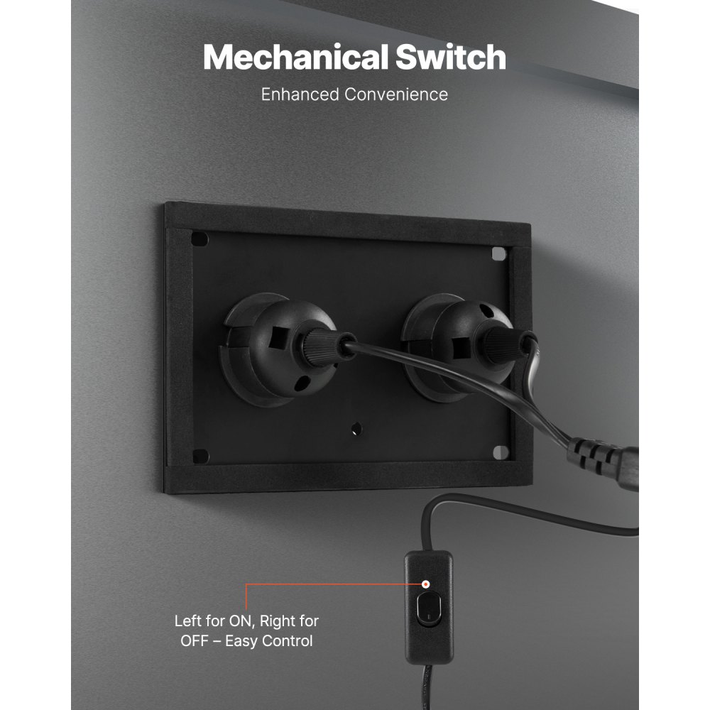 VEVOR Purificatore d'Aria HVAC per Tutta la Casa, Luce UV UVC nel Condotto per Aria Condizionata, Depuratore d'Aria con 2 Lampadine di Ricambio, Luci UV HVAC per Sistemi AC, 50 W 180 x 110 x 250 mm