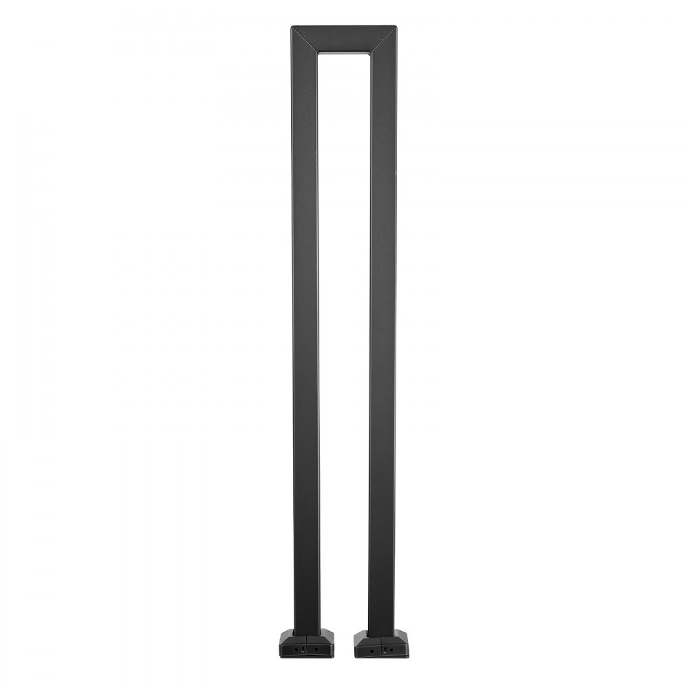VEVOR Corrimano a U per Scale Esterne, per 1 Gradino, in Acciaio, Nero, Corrimano in Acciaio al Carbonio Robusto, Coperture Decorative, Ideale per Anziani, Gradini in Cemento, Portico e Terrazza