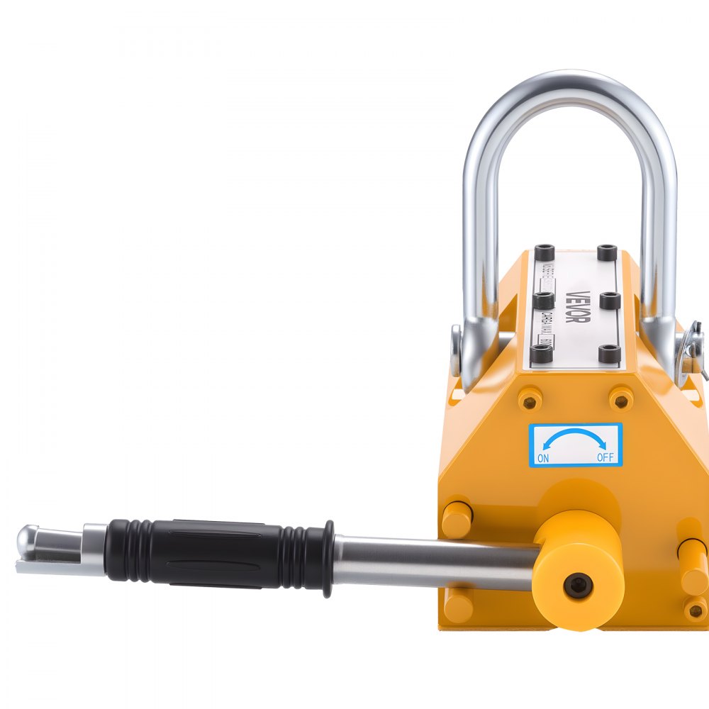 VEVOR Magnete di Sollevamento Permanente, Capacità di Trazione 600 kg, Supporto Magnetico al Neodimio N42, con Maniglia di Rilascio Gancio in Acciaio, Strumento per Movimentazione di Parti in Lamiera