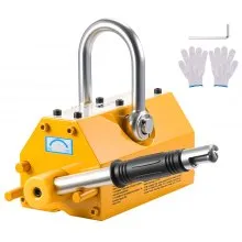 VEVOR Magnete di Sollevamento Permanente, Capacità di Trazione 600 kg, Supporto Magnetico al Neodimio N42, con Maniglia di Rilascio Gancio in Acciaio, Strumento per Movimentazione di Parti in Lamiera
