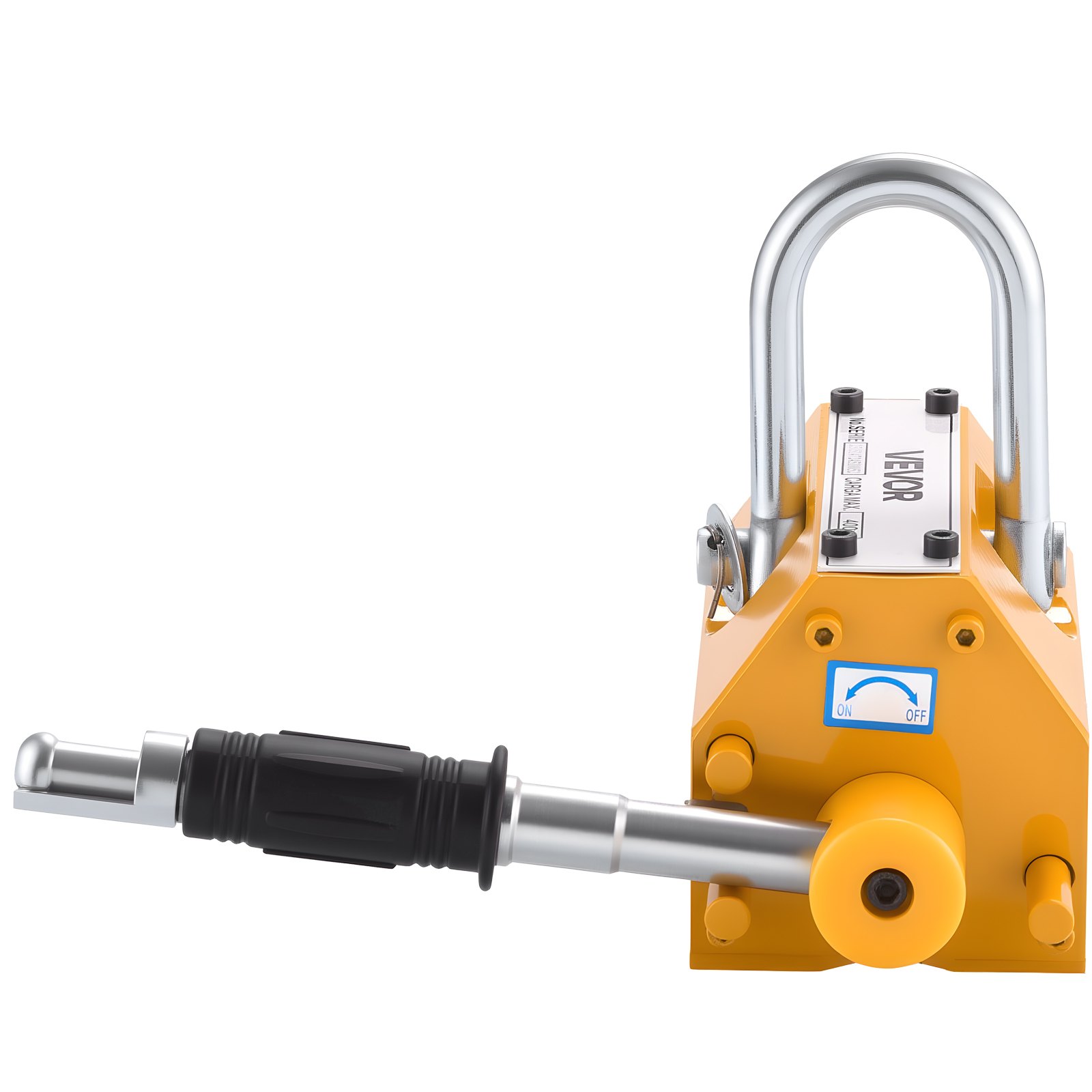 VEVOR Magnete Sollevamento Permanente, Capacità di Trazione 400 kg, Supporto Magnetico al Neodimio N42, con Maniglia di Rilascio Gancio in Acciaio, Strumento per Movimentazione di Parti in Lamiera