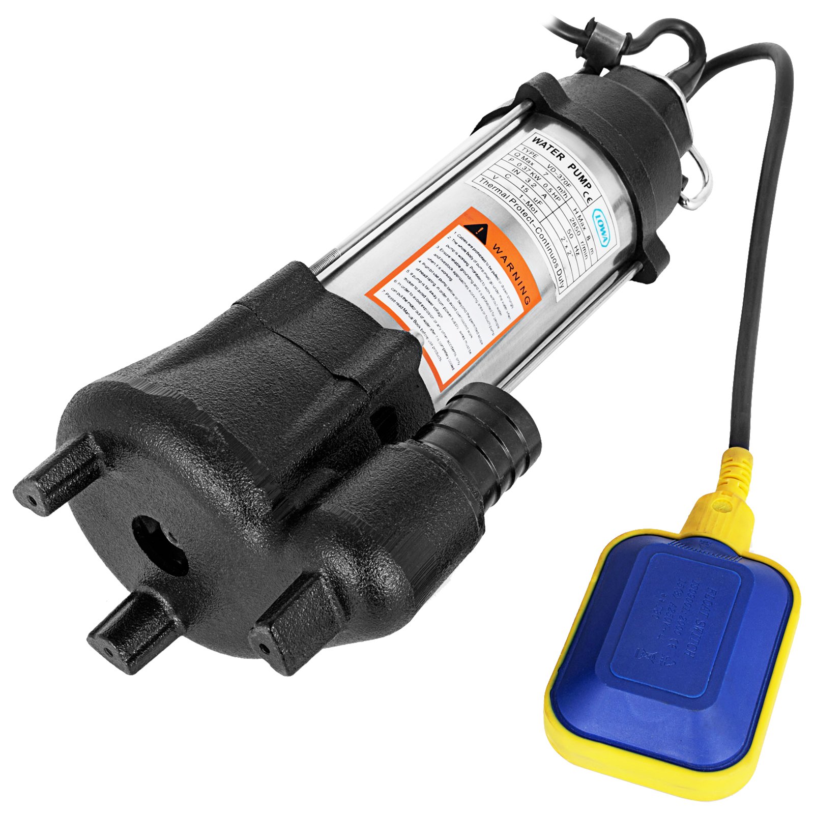 26' Pompa Sommersa Per Acqua Luride Elettropompa 3200 Gph 1/2 Hp 220v In Acciaio