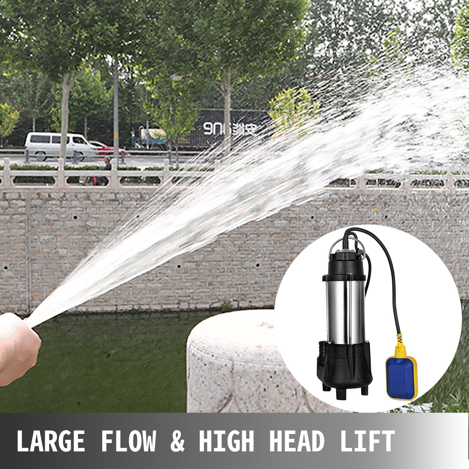 26' Pompa Sommersa Per Acqua Luride Elettropompa 3200 Gph 1/2 Hp 220v In Acciaio