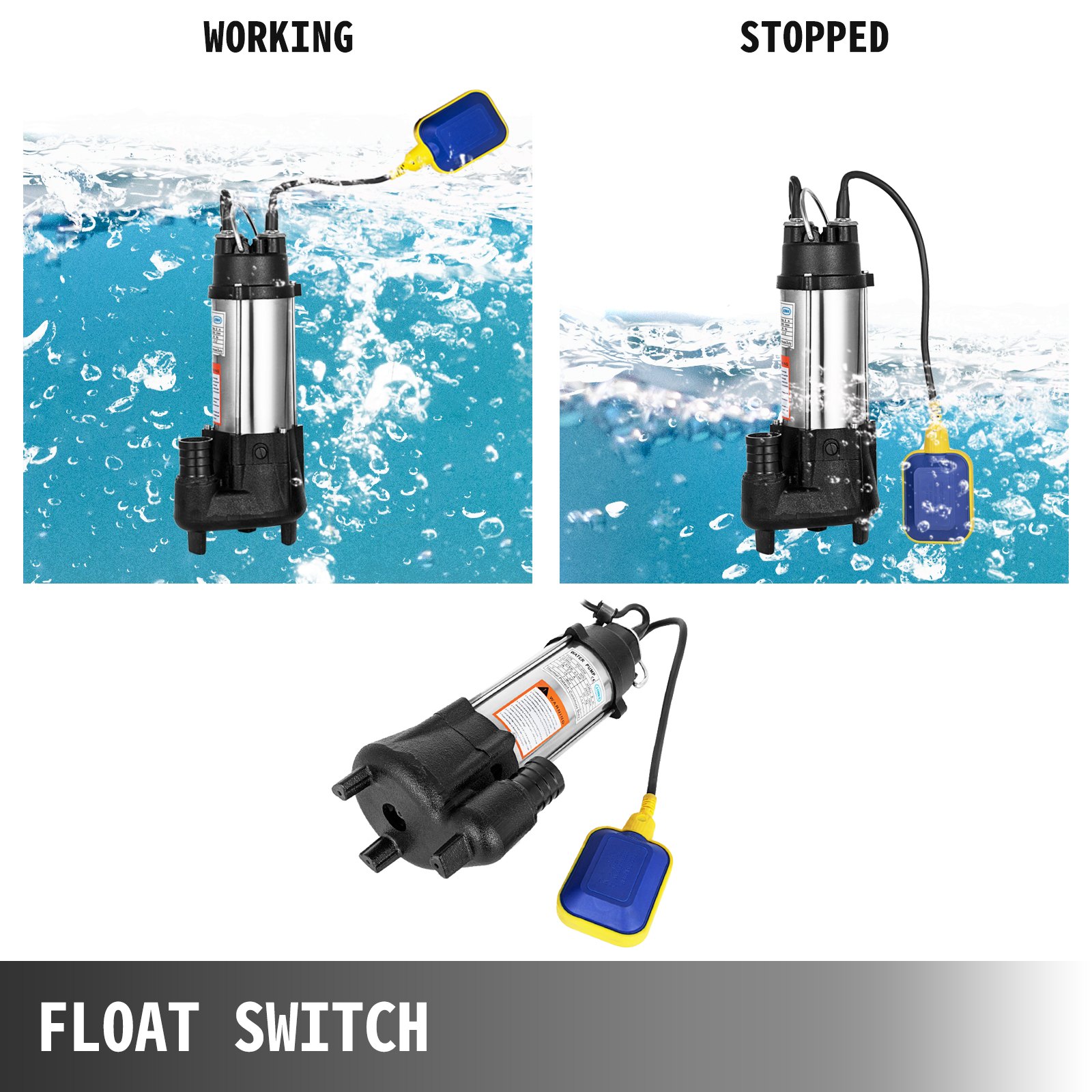 26' Pompa Sommersa Per Acqua Luride Elettropompa 3200 Gph 1/2 Hp 220v In Acciaio