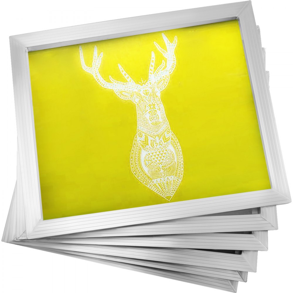 6 Pieces 20"x24" Aluminum Silk Screen Printing Frames With Yellow 230 Count Mesh