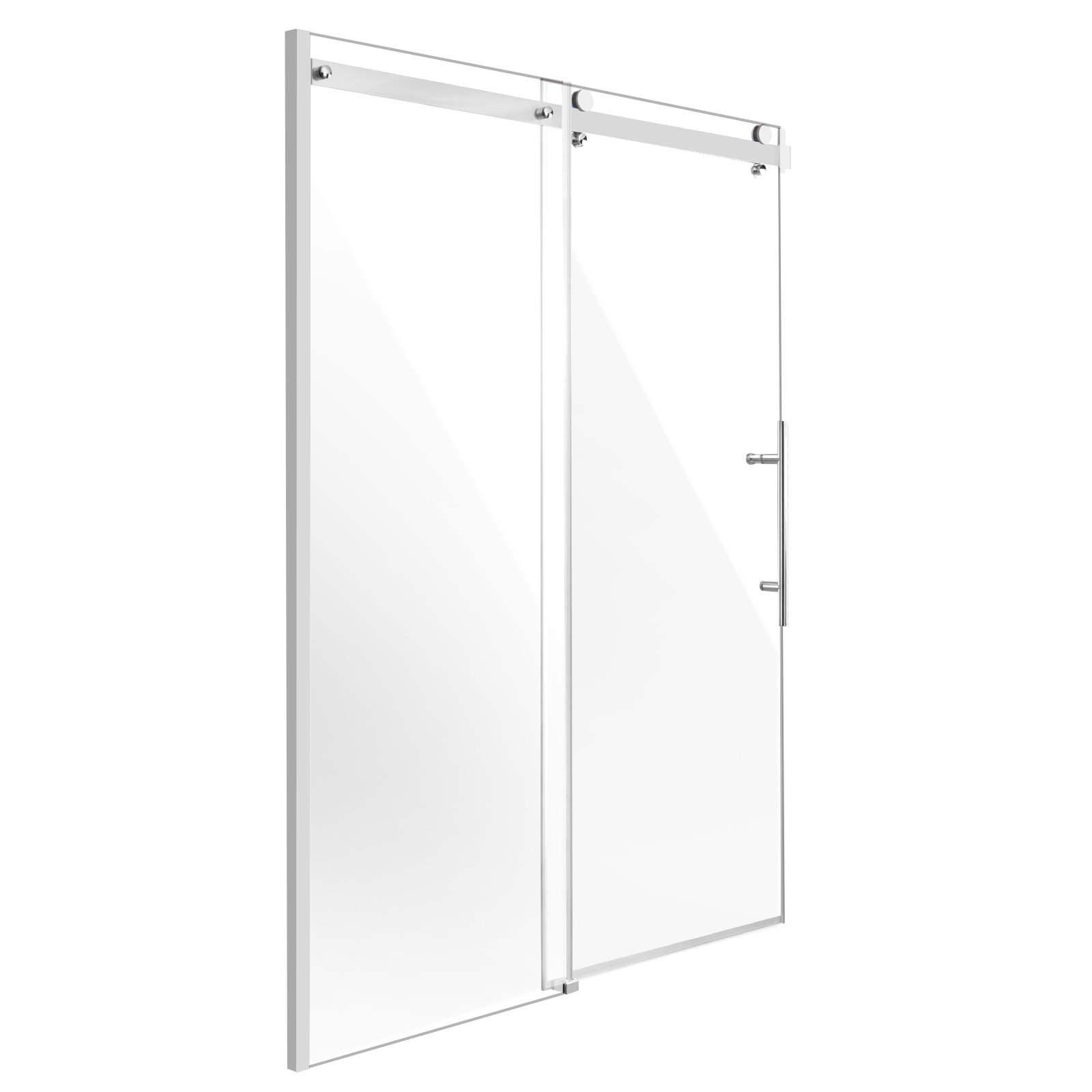 VEVOR Porta Doccia Bagno Scorrevole 1499x1905x125mm Porta Box Doccia Senza Telaio Vetro Temperato Trasparente SGCC 8 mm Impermeabile Infrangibile, Porta Resistente alle Macchie, Colore Cromato