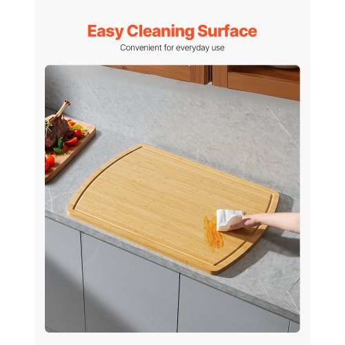 VEVOR Copertura Per Fornello In Bambù 76x56cm - Tagliere Multiuso Con Scanalatura Per Succo, Per Piano Cottura E Lavello, Per Camper