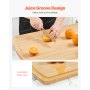 VEVOR Copertura per Fornello a Bordo per Spaghetti 76,2 x 55,88 cm Copertura per Piano Cottura/Lavello della Cucina, Tagliere in Legno di Bambù con Scanalature per Succo, per Camper, Legno Naturale