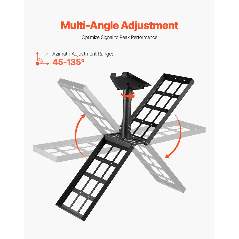 VEVOR Supporto da Tetto Starlink Gen 3, Adattatore per Palo di Starlink da Tetto Angolo di Montaggio Regolabile da 45 a 135°, Kit di Tubi Starlink Gen 3 Standard in Acciaio Compatibile con Gen3 e V3