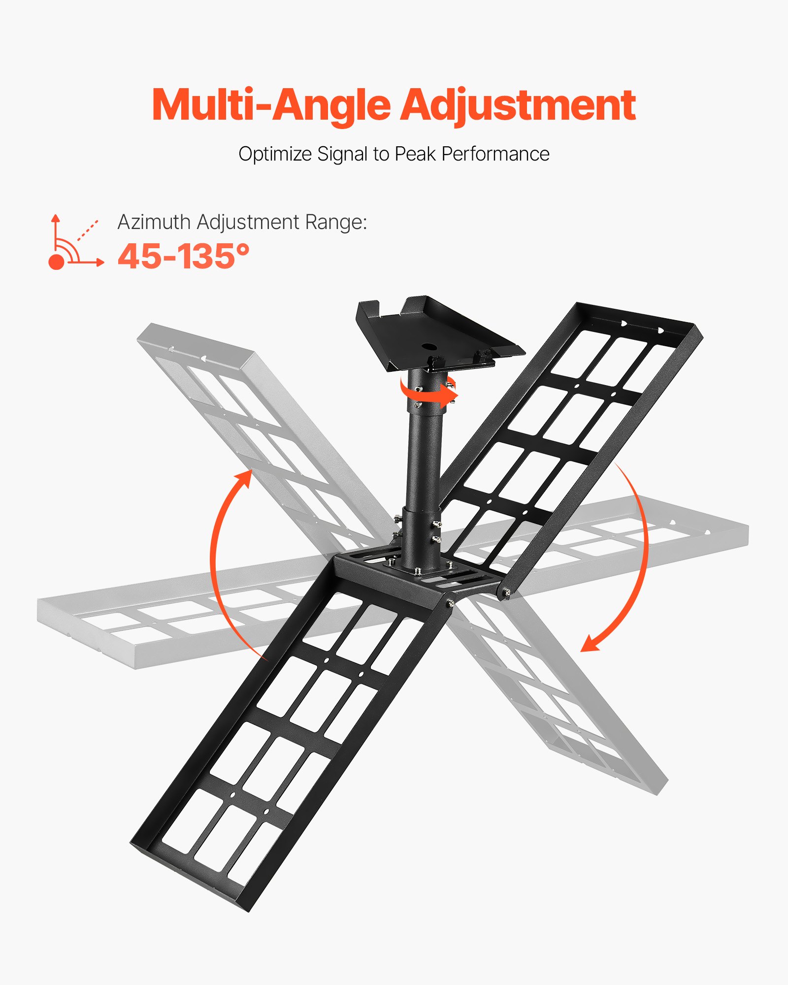 VEVOR Supporto da Tetto Starlink Gen 3, Adattatore per Palo di Starlink da Tetto Angolo di Montaggio Regolabile da 45 a 135°, Kit di Tubi Starlink Gen 3 Standard in Acciaio Compatibile con Gen3 e V3