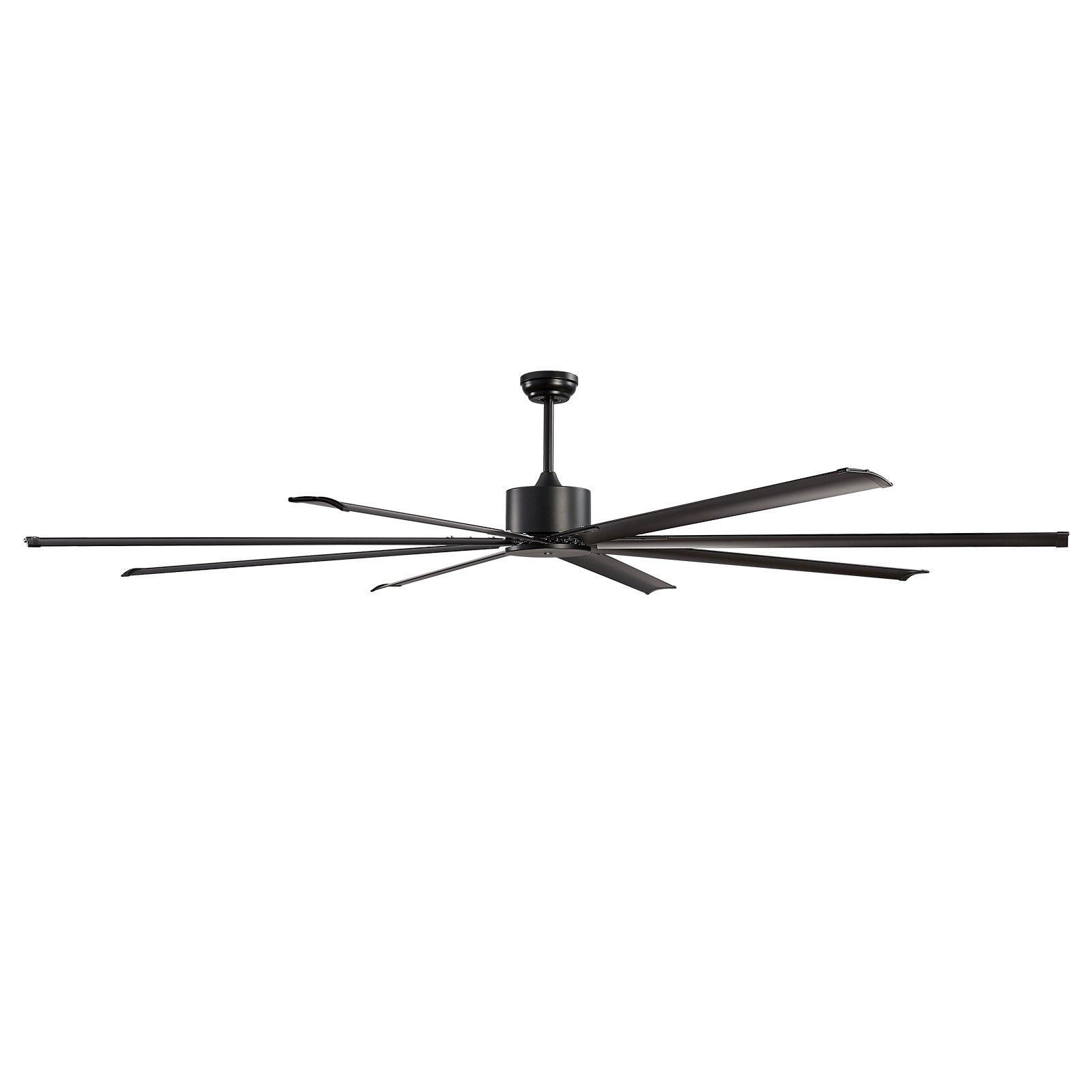 VEVOR Ventilatore da Soffitto da 244 cm Senza Luce, Telecomando a 6 Velocità, 8 Pale in Alluminio, Motore DC Reversibile, Moderno Ventilatore a Filo Basso per Soggiorno, Patio Nero