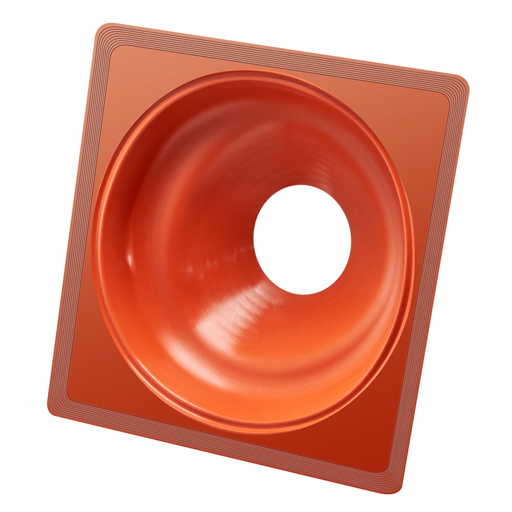 VEVOR Guarnizione per Tubo di Tetto Diametro Esterno 170-355 mm, Guarnizione Flessibile in Silicone Alta Temperatura -74℃-225℃, Base Quadrata in Metallo Resistente, per Camini Tubi di Sfiato 2 Pezzi